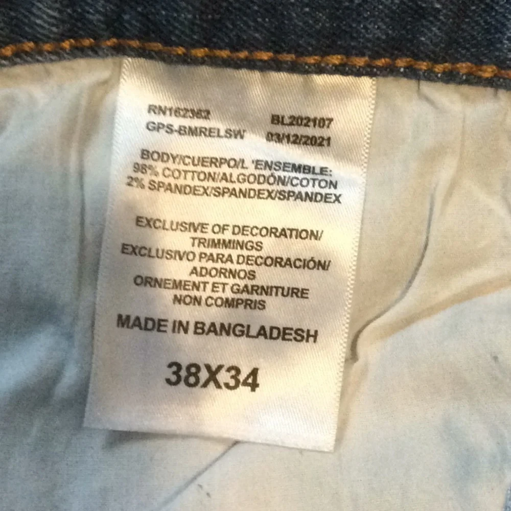 Work n Sport Mens Jeans Sz 38X34